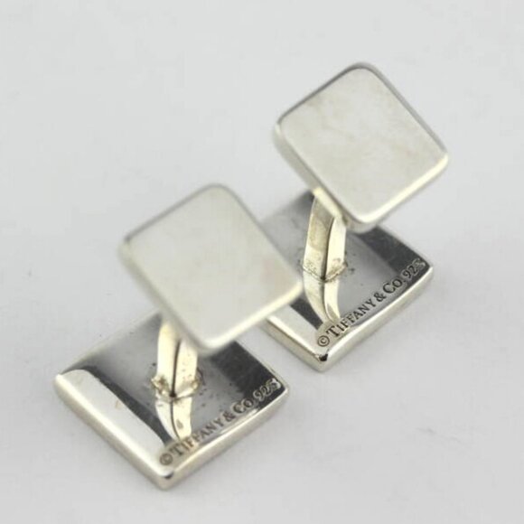Tiffany & Co Notes Square Cufflinks Cuff Links Silver 925 Auth #7381 - Picture 3 of 5